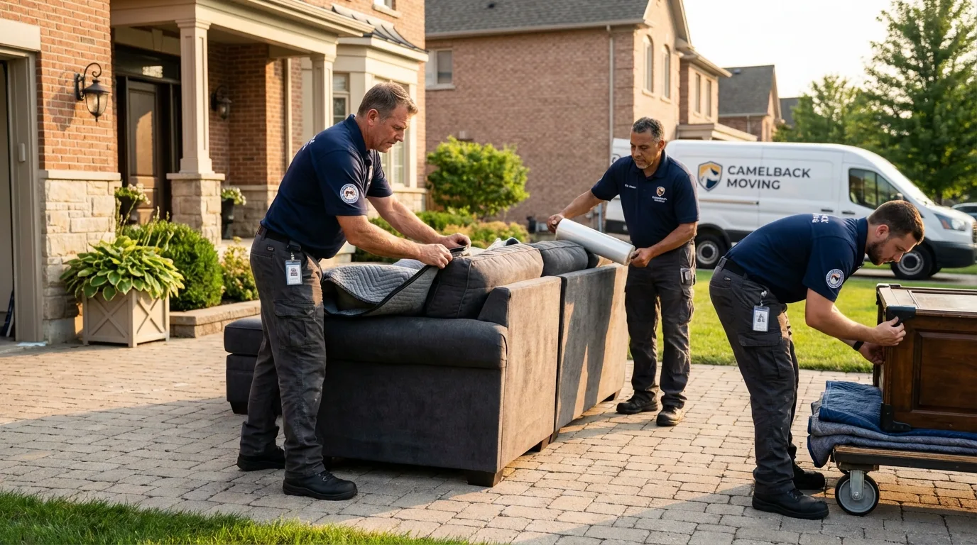 Large estate moving crew wrapping furniture in Kalkaska, MI